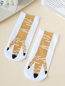 1/4 Pair Funny Chicken Claw Print Ankle Socks, Unisex Novelty Animal Pattern Breathable Moisture-Wicking Socks, Suitable For Home, Pajama Parties, Pranking Friends, Couples Gifts - Multicolor - View 6