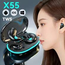 1个LED蓝牙耳机，旅行必备电池，适合健身、锻炼和睡眠音乐，轻巧隐形，万圣节和圣诞节礼物，兼容、安卓和PC，附带挂绳 - 均碼 - 查看 2