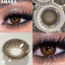 AMARA 1 Pair Brown Soft Lenses, Eye Makeup Beauty - Beautifying - 1 Year Lifespan, Suitable For Daily Wear, Perfect For Christmas/Valentine's Day - VIENNA-cHOCOLATE - View 7