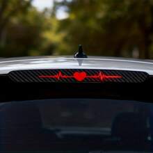 High Mount Stop Light Decal - 3D Carbon Fiber Heartbeat & ECG Pattern Sticker, Matte Finish For Car Safety With Enhanced Visibility, Waterproof Tail Light Decoration - Multicolor - View 6