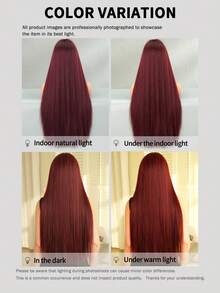 7JHH WIGS 28英寸超长直发深红色女士假发 - 优雅蓬松合成直发假发，带刘海，优质耐热合成纤维酒红色假发，适合日常佩戴、角色扮演和派对使用，毕业礼物和母亲节礼物，假发配件 - 酒紅色 - 查看 8