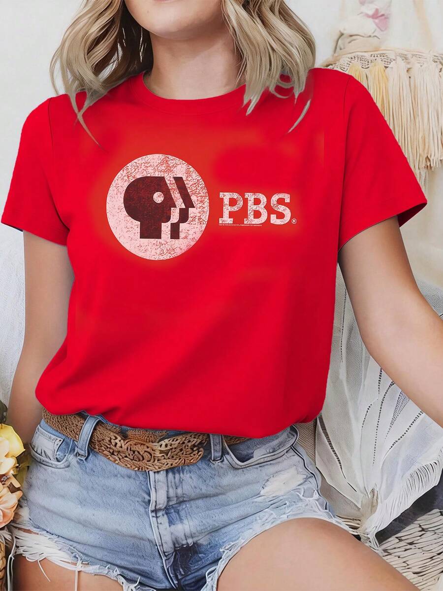 1pc Women's Creative Letter & Portrait Graphic Print Short Sleeve T-Shirt, Casual & Comfortable, Suitable For Spring/Summer