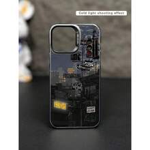 1 City Nightscape Printed Anti-Drop Phone Protective, Compatible With IPhone11/12/13/14/15/16/16PRO/16PROMAX, GalaxyA05/A15/A25/A35/A53/A54/A55/S23/S24ULTRA Shockproof Scratch Resistant Transparent Magnetic Love Phone – Valentine's Must-Have - 1pc - 查看 5