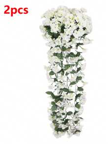 2pcs Artificial Violet Hanging Vines, Outdoor Decor, Fake Violet Flowers Home Wall Decor, Wedding, Halloween, Christmas, Thanksgiving Decoration - Violet Wall Hanging - View 9