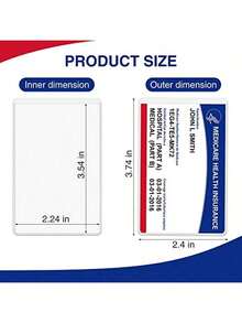 15 Pieces Of High-Quality Transparent Card Sleeve Protective Film, Suitable For Social Security Cards, ID Cards, Postcards, Medical Insurance Cards, And Credit Cards. Made Of Durable Plastic Material, It Is Sturdy And Reusable - Transparent - View 2