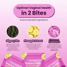 Kitty Queen Slippery Kitty Feminine Probiotic + Moisture Gummies |   Pineapple Flavor Vegan Daily Balance Supplement |   60 Gummies For Flora, PH & Moisture Support - 1包 - 查看 5
