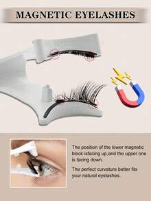 Waloshow 1 Pair Magnetic False Eyelashes, Half-Strip Style, No Glue Needed, Short Magnetic Eyelashes, Natural Cat Eye Makeup Effect, Reusable, Suitable For Eyelash Extensions, Ideal For Slouchy People, Beauty Bloggers, And Gifts - Half Eyelashes - View 6