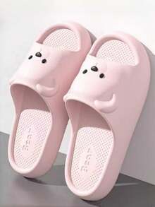 可爱情侣拖鞋，时尚轻便新款设计，适合居家、室内、卧室、浴室、房间、户外四季穿着，卡通夏季女士家居拖鞋，厚底防滑平底室内拖鞋，舒适拖鞋，室内鞋，男士家居拖鞋，沙滩凉鞋，休闲百搭男士拖鞋，粉色女士拖鞋，女式拖鞋，凉鞋 - 淺粉色 - 查看 5