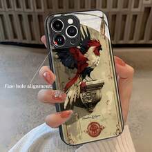 Estuche para teléfono con diseño de pájaro majestuoso Compatible con estuches para teléfonos   17  16 Pro Max  15 Pro Max  13 y  12 Material de vidrio de alta definición Protección contra golpes y caídas Un gran regalo para familiares, amigos, seres queridos, novios, novias y para Navidad - Negro - Ver 4