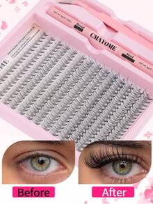 240 Clusters Of Dcurl Segmented False Eyelashes(10D/20D/30D) In Mixed Lengths (9–16mm) For A Natural Look.It Includes Bond & Seal Adhesive And Tweezers,Offering Long-Lasting Wearperfect For Everyday Makeup,Festive Occasions,And Travel - Pink - View 10