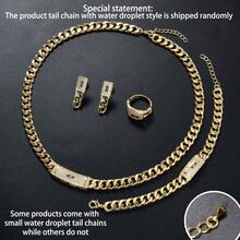 Bộ trang sức 5 món mạ vàng 18K cao cấp đính đá Cubic Zirconia, gồm dây chuyền, bông tai, nhẫn và vòng tay, phong cách hip hop Ma-rốc, thích hợp để đeo hàng ngày, dự tiệc, lễ hội hoặc làm quà tặng ngày Valentine. - Zircon J - Xem 7