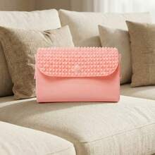 Bolsa Feminina Transversal Baguete com Alça Lateral Elegante para Look de Blogueirinha - Nina - Rosa Bebê - Visão 2