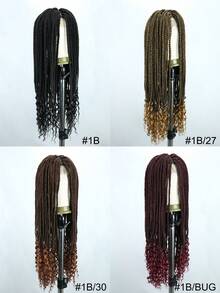 Full Lace Front Knotless Box Braided Wigs With Baby Hair For Women 36 Inches Super Long Braids Wig With Curls Ends Lace Frontal Braid Synthetic Wigs Daily Used - Multicolor - View 2