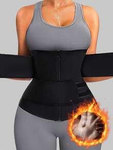 1 chiếc đai thể thao nữ, đai định hình eo, đai nịt bụng và eo, đai hỗ trợ bụng, đai tập thể dục giảm mỡ bụng, quà tặng cho bạn bè - màu đen - Xem 2