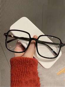 Women's Large Frame Glasses, Versatile Clear Lens, High-Quality Anti-Blue Light Glasses, Suitable For Casual Daily Wear Or Vacation, Great Gift For Family And Friends (Includes Glasses Case And Cleaning Cloth)
