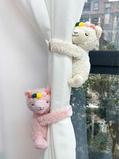 色彩缤纷的拥抱绵羊毛绒玩具，柔软舒适，粉色和白色，可拆卸魔术贴，实用毛绒玩具，外观可爱，全新多彩设计，适合自用或作为生日、日常、圣诞节、复活节或万圣节礼物送给朋友和家人。