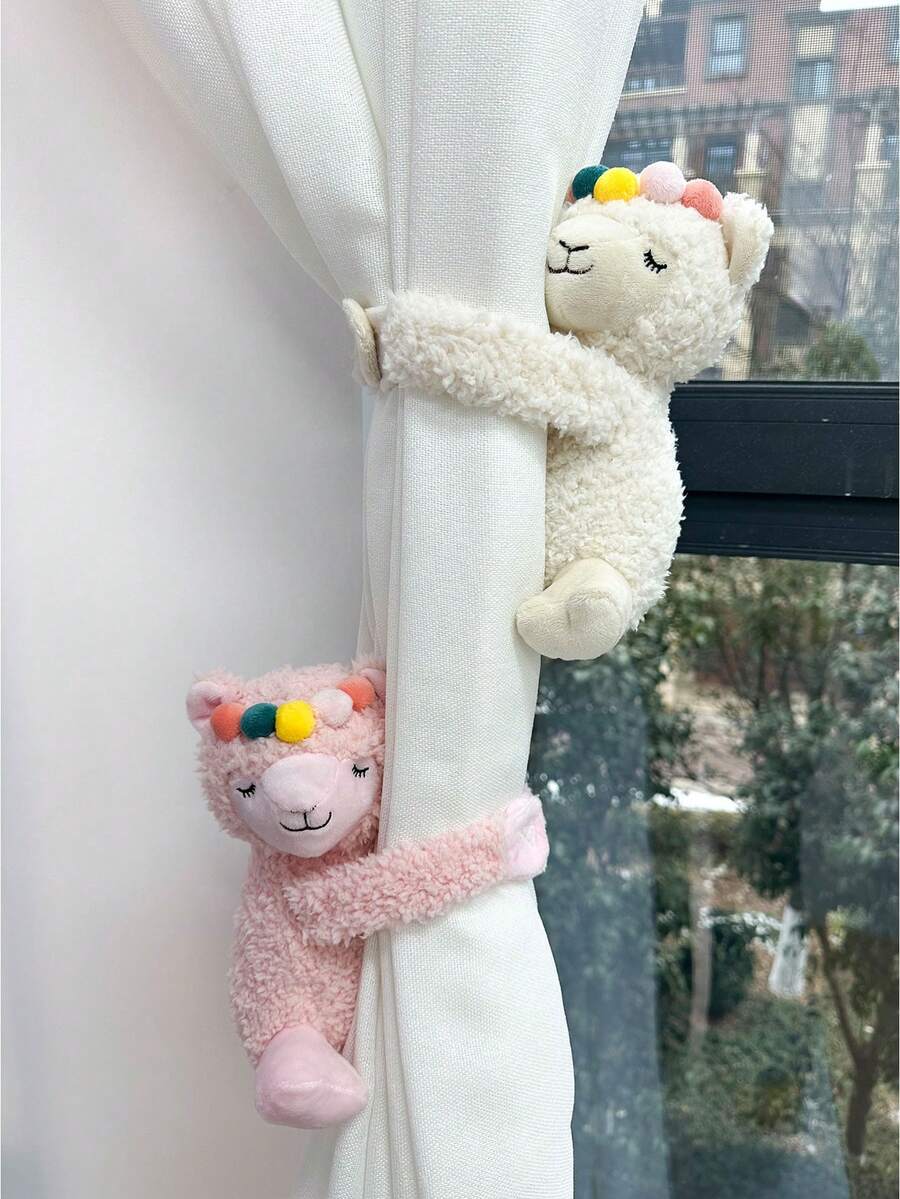 色彩缤纷的拥抱绵羊毛绒玩具，柔软舒适，粉色和白色，可拆卸魔术贴，实用毛绒玩具，外观可爱，全新多彩设计，适合自用或作为生日、日常、圣诞节、复活节或万圣节礼物送给朋友和家人。 - 彩色 - 查看 1