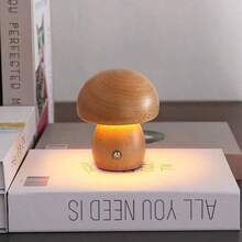 Adjustable Mushroom Shaped Desk Lamp, Touch Control Design, Smart 3-Color Mushroom Lamp, Portable Wireless Smart Light, USB Rechargeable Battery, Dimmable, Birthday Gift Nightlight - Multicolor - View 11