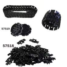 Black Technical Chain Wheel Part Building Blocks Children Toy Bricks Parts Chain Link Tire Gear Wheels Bricks Tank Tracks DIY Accessories 57518 57519 24375 3708