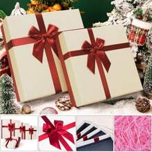 Gift Boxes with Lids - a Nested Set of 4 Gift Wrap Boxes from 11 x 11 x 4 to 5.8 x 5.8 x 2.1 Inches - Square Present Boxes for Mother's DayBirthday Festivals Anniversaries Weddings etc. Red White - RojoBlanco - Ver 7