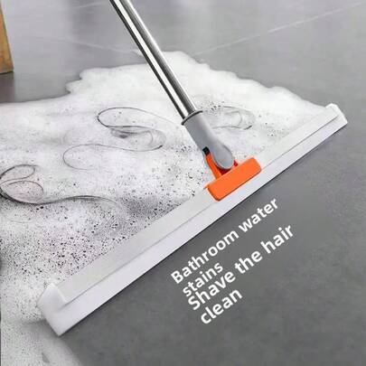 1pc 100cm Bathroom Rotating Magic Squeegee, Home Water Scraper, Bathroom Floor Silicone Magic Cleaning Scraper, Window Scraper, For Removing Water, Dust And Pet Hair, Home Bathroom Decor, Autumn Decor, Back To School Decor