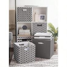 YQQ DII Cajón de Almacenamiento de Tela Plegable con Lados Duros para organización del hogar y la Oficina Sólido Gris Pequeño 11190 - gris - Ver 9