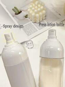 50毫升/150毫升可爱迷你白色按压喷雾瓶，乳液瓶，旅行便携套装喷雾瓶，适用于化妆品、护肤品、面部喷雾，真空小瓶，适合居家和户外旅行 - 彩色 - 查看 3