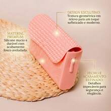 Bolsa Feminina Transversal Baguete com Alça Lateral Elegante para Look de Blogueirinha - Nina - Rosa Bebê - Visão 4