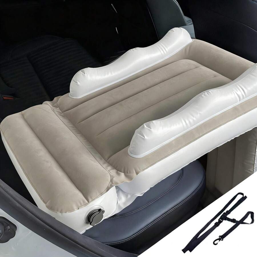 1 Car Mounted Children's Mattress And Support Pier (With Seat Belt), Portable Children's Car Bed, Plush Travel Bed, Car/SUV Universal Children's Mattress, No Power Required, Rear Seat Sleep, Suitable For Short Trips And Camping, Perfect Gift For Families