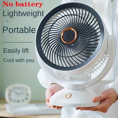 GICOOK 1pc USB Powered Desktop Fan, Air Circulator Fan For Home, Portable With Detachable Mesh Guard, 4 Speed Adjustable, Button Control, Suitable For Living Room And Bedroom, 36V Working Voltage, Matte White Finish, Minimalist Design