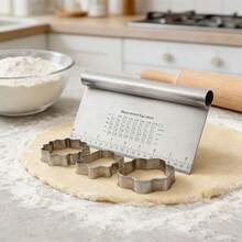 1/2pcs Stainless Steel Dough Scraper, Cake Slicer, Pastry Cutter, Baking Tool, Kitchen Gadget, Cooking Accessory - Silver - View 6