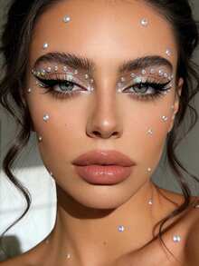 2PCS Multi Specification Pearl Rhinestone 2mm/3mm/4mm/5mm Self-Adhesive Rhinestone Pearl Sticker, With Shiny Diamonds For Facial Corner Decoration, Used For DIY Crafts And Art Projects, Carnival, Valentine's Day, Halloween, Christmas Gifts, Mother's Day, Parties, Music Festivals, Facial Hair And Nail Decoration Rhinestone Stickers - Multicolor - View 5