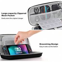 Lmcpa Carrying Case For Nintendo Switch 2 (2025) 7.9 Inch, Protective Hard Shell Portable Switch Travel Case, Lightweight And Large Capacity, Accessories For Switch 2, Black - Black - View 6