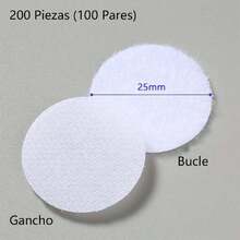 Cinta Adhesiva de Gancho y Bucle Redondos Transparentes, 100 Pares Cintas Autoadhesivas de Puntos, 25mm de Diámetro Monedas Traseras Adhesivas Impermeables de Nylon,36803300 - Multicolor - Ver 5
