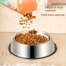 2-Piece Set Of Thickened Stainless Steel Pet Bowls, With Non-Slip Base, Anti-Spill Bowls For Cats And Dogs, Shatterproof, Easy To Clean And Non-Slip Bowls - 22cm*2 - View 5