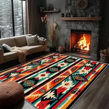 3x5 Rugs, 2x3 Rug, Southwestern Rustic Area Rug, Colorful Geometric Door, Washable & Non - Slip Small Carpet, Home Decor - Màu be cam xanh ngọc - Xem 7