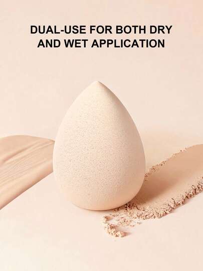 Maybelline New York Dual-Use Wet & Dry, Water Drop Shaped Makeup Sponge/Puff. Soft, Less Powder Absorption, Smooth Application. Makeup Tool. Beginner-Friendly.