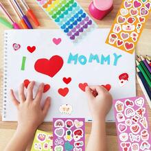 Valentine's Day Stickers, Heart-Shaped Stickers, DIY Stationery Stickers, Cartoon Cute Creative Interesting Waterproof, Candy Stickers, Phone Stickers, For Scrapbooking, Bullet Journals, Notebooks, Crafts, Water Bottles, Guitars, Skateboards, Bicycles, Motorcycles, Helmets, Luggage, Phones, Computers, Back To School Supplies, Winter Essentials, Thanksgiving, Christmas, Saudi National Day, Birthdays, Holidays, Gifts For Boyfriends, Girlfriends, Adults - Multicolor - View 4