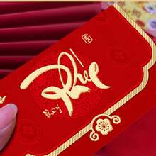 6pcs 2026 Year Of The Horse Vietnamese Lucky Red Envelopes, Creative Zodiac Matte New Year Lai See Packets - Multicolor - View 4