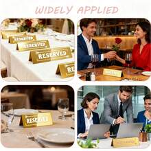 10pcs Acrylic Reserved Table Cards - 6x2x1.6 Inches Table Cards - Double-Sided Waterproof - Reserved Seating Cards For Weddings, Restaurants, Conferences, Events And Parties - Gold - View 9