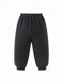mini bala Kids Jogger Pants, Adjustable Waist Soft Stretchy Athletic Sweatpants - Black - View 5