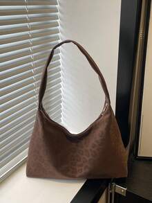 Fashionable Leopard Print Crescent Elegant Women's Shoulder Bag, Perfect For Shopping, Wallet Carrying, Young Ladies, College Students, Newlyweds, And Working Women. This Handbag Is Suitable For Office, University, Work, Business, Commuting, Outdoor Activities, Travel And Excursions. - Chocolate Brown - View 4