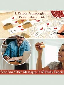 30/60个迷你信封和心形贴纸。自封式情书信封，迷你情人节卡片，适用于圣诞节、婚礼、订婚等场合——送给男友或女友的甜蜜浪漫礼物。 - 彩色 - 查看 4