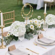 30pcs Artificial Hydrangea Flower, Artificial Hydrangea Flowers Heads With Stems For Outdoors Home Garden Outdoor Ceremony Wedding Arch Floral Decor, Spring Summer Home Decor Realistic Faux Hydrangea Heads (White) - White - View 4