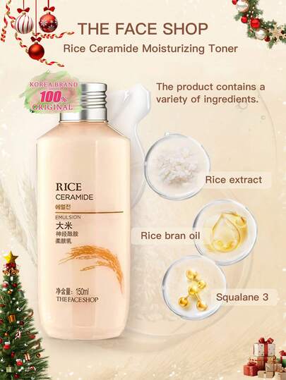 The Face Shop Physalis Rice Ceramide Moisturizing Lotion | Gentle Lotion, Brightens Complexion, Forms Protective Barrier | Facial Moisturizing Lotion | Deep Nourishment, Makes Skin Soft And Hydrated | Korean Cosmetics | 150ml/5.07 Fl Oz