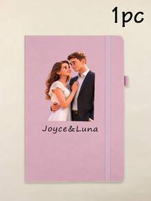 200 Pages-Custom Journal With Couple Photos, Personalized Name Notebook, Customized Journal For Women, Customizable Pictures Notebooks For School, Cartoon Photos, Notebooks For Work With Rope, Cartoon Photos, Valentine'S Day, Birthday Gifts, Student, Couples, Teacher, Business, Worker, Office