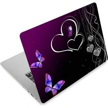 Laptop Stickers Decal, 12 13 14 15 15.6 Inches Netbook Laptop Skin Sticker Reusable Protector Cover Case Leonovo Laptop Notebook Hearts - 蝴蝶與愛心 - 查看 1
