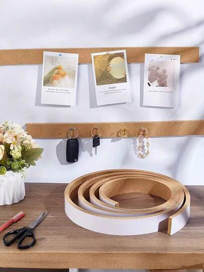 12-Inch Cork Strips, Cork Tape, Flat Announcement Bars, Suitable For Frameless Cork Wall Bulletin Board, Self-Adhesive, Applicable For Office, School, Home Message And Photo Display