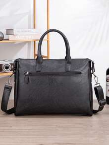 New Men's Handbag, Fashion Business Men's Shoulder Messenger Bag, Large Capacity Horizontal Briefcase, Commuter Laptop Bag
