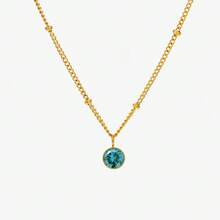1 Pc 12 - Month Birthstone Pendant Necklace, Dainty Versatile Stylish Sleek Delicate Modern Classic Personalized Bold Accessory, Light Luxury, Fashionable, Suitable For Daily Wear, Work, Party, Wedding, Vacation, Music Festival, Dinner - 12月湖藍色 - 查看 12